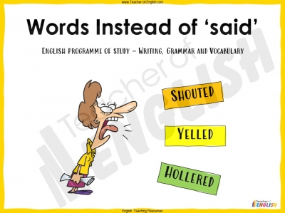 Words Instead of Said - KS3 Teaching Resources